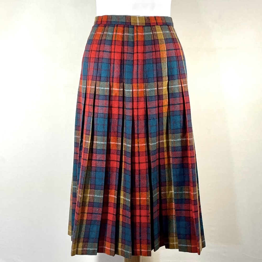 VYG Jones NY Plaid/tartan pleated wool Skirt 50’s